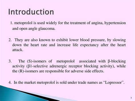 Introduction to Metoprolol