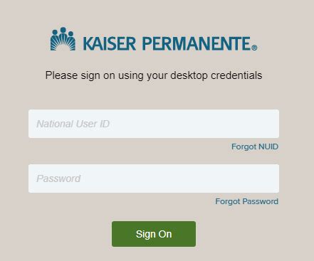 Kaiser Permanente Login Process