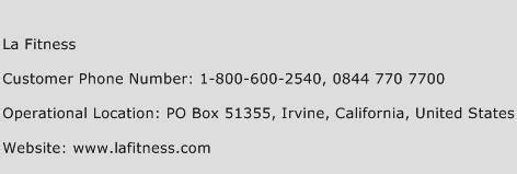 LA Fitness Contact Information