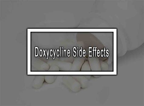 Less Common Doxycycline Side Effects
