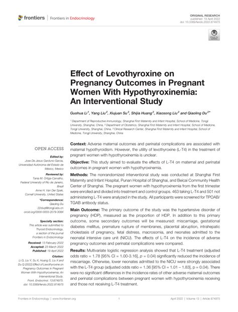 levothyroxine pregnancy complications