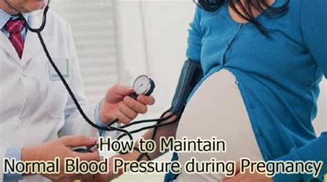 Maintaining Normal Pregnancy Blood Pressure