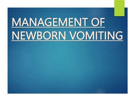 managing newborn vomiting
