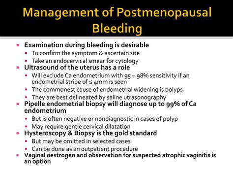 managing postmenopause bleeding