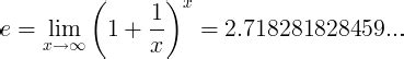 Mathematical definition of e