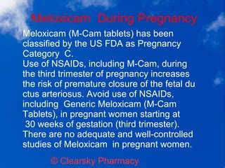 Meloxicam and Pregnancy