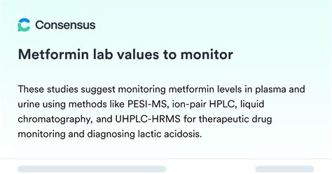 monitoring metformin therapy