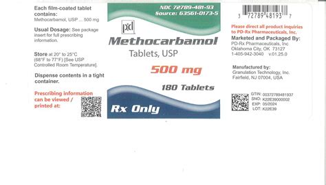 methocarbamol 500mg tablet dosage
