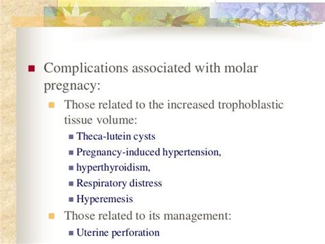molar pregnancy complications