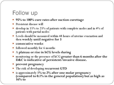 molar pregnancy follow-up