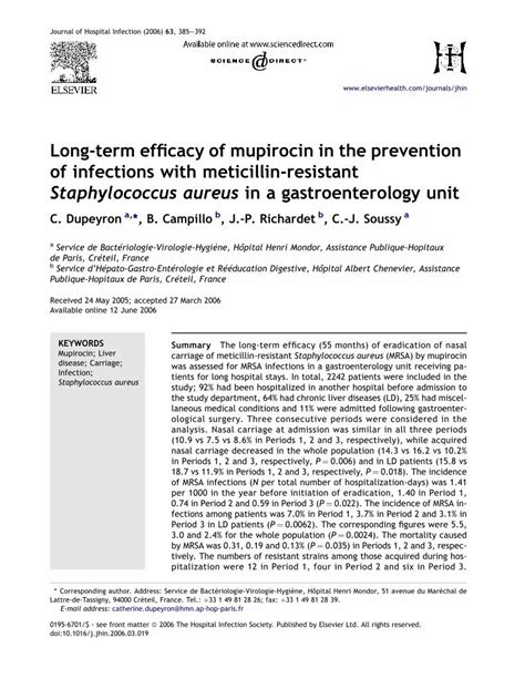 mupirocin infection prevention
