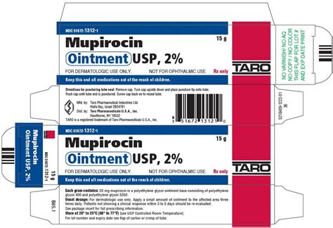 Mupirocin Ointment Active Ingredients