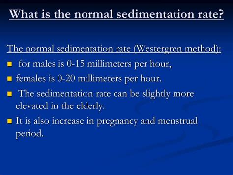 Normal Sedimentation Rate in Different Age Groups