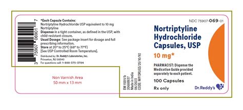 nortriptyline dosage