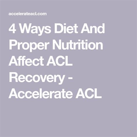 nutrition and acl recovery