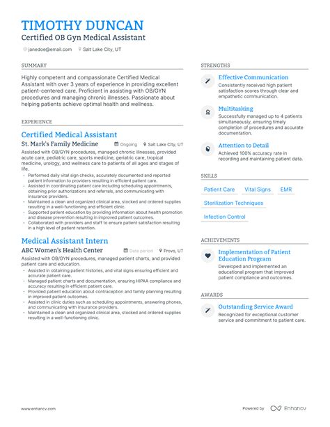 obgyn resume