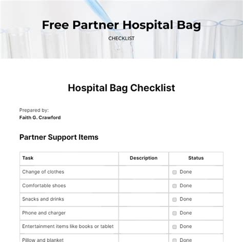 Partner hospital bag