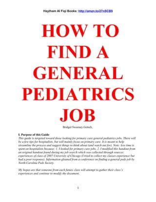 Pediatric Job Search Tips
