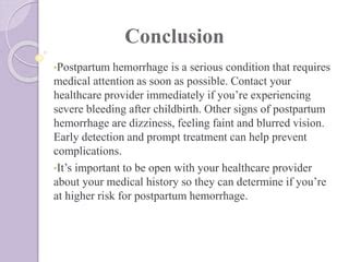 postpartum bleeding conclusion