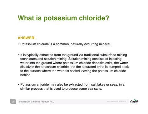 Potassium Chloride FAQs