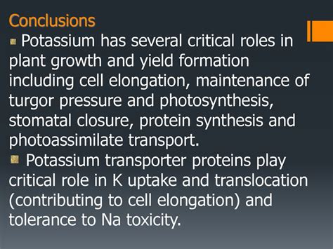 potassium conclusion