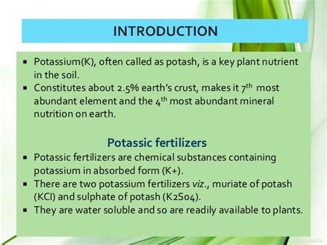 Potassium forms and their differences