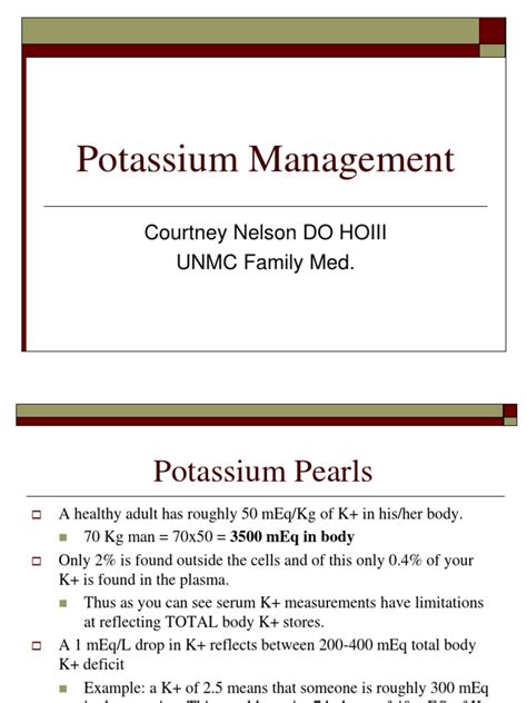 potassium management
