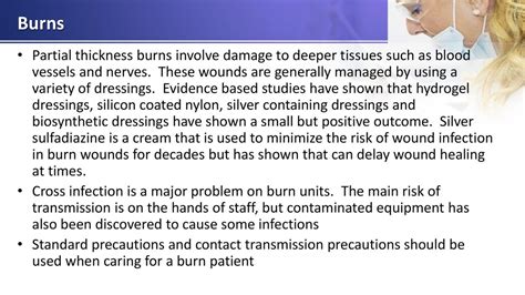 Preventing infection in burns