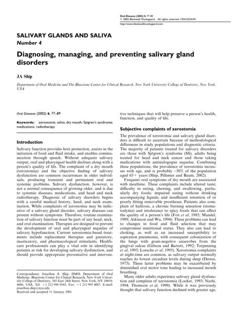 preventing salivary gland blockages