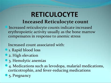 Prevention of High Reticulocyte Count