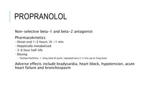 Factors Influencing Propranolol Half-Life