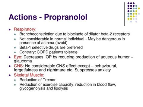 Propranolol Side Effects on the Respiratory System