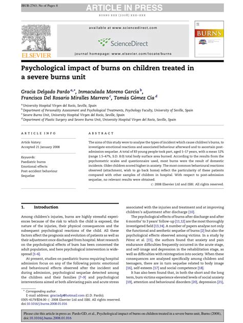 psychological impact of burns