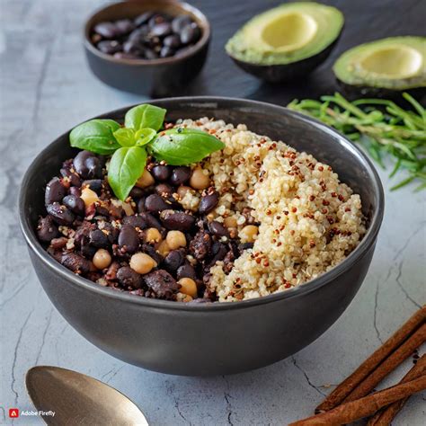 Quinoa and black bean bowl