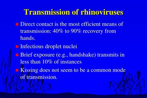 Rhinovirus transmission