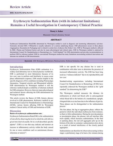 Limitations of Sed Rate Testing