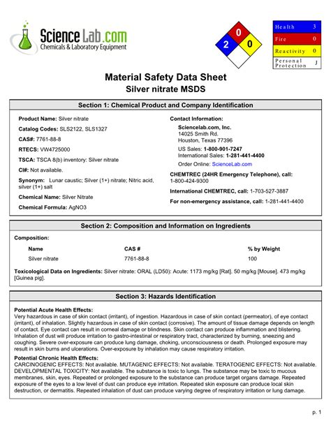 Silver Nitrate Safety
