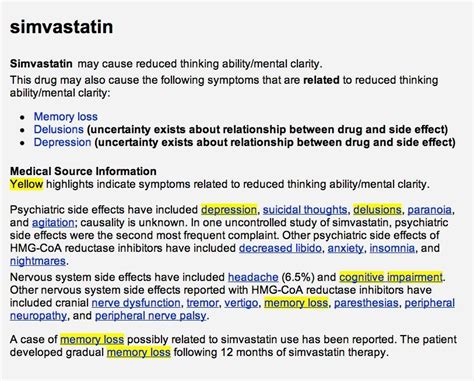 Simvastatin Side Effects