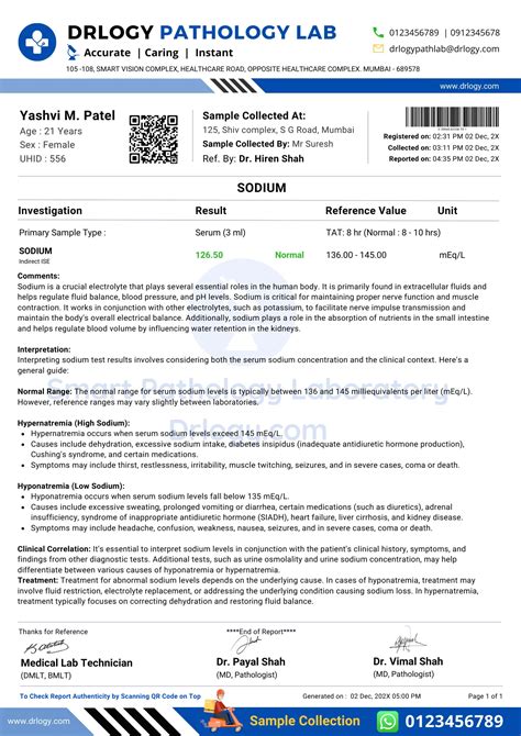 sodium test results