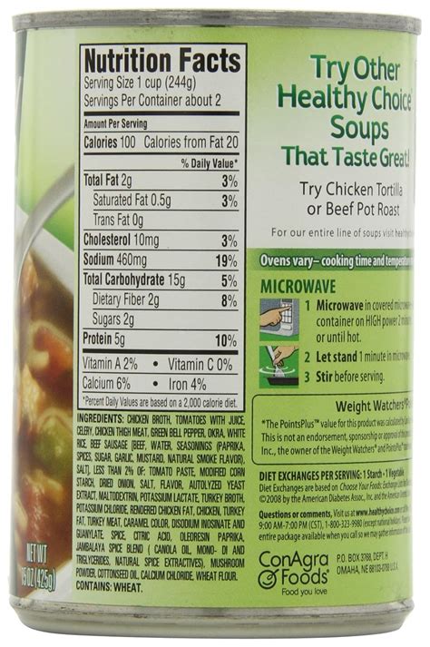 Soup nutrition