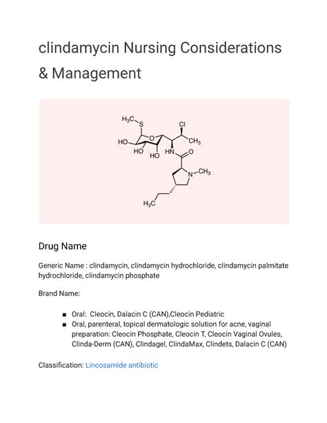 special considerations clindamycin
