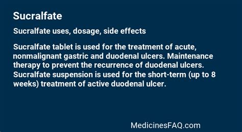 Sucralfate Uses