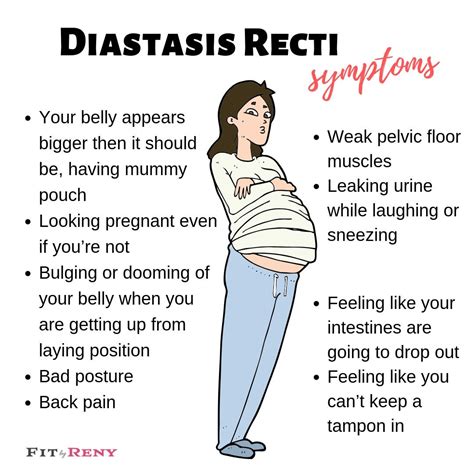 symptoms of diastasis recti