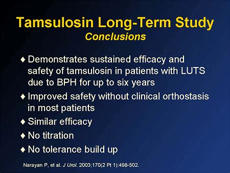 Tamsulosin Conclusion and Future Directions
