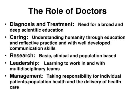 the role of a doctor