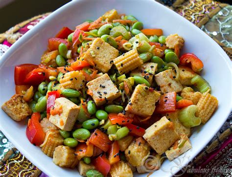 tofu and edamame