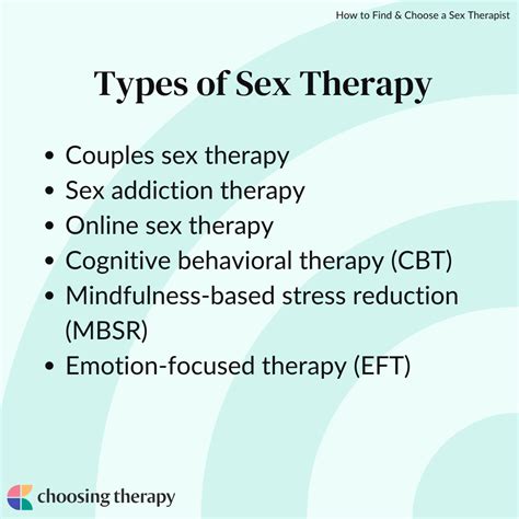 types of sex therapy
