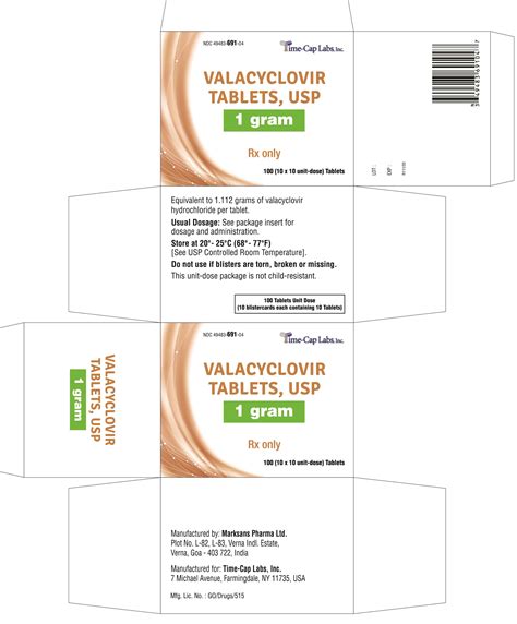 Valacyclovir 1gm for Cold Sores