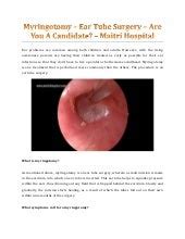 Who is a Candidate for Myringotomy Ear Tube Surgery