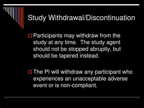 Withdrawal and Discontinuation